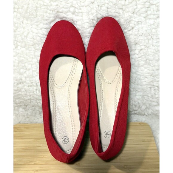 ALTOCIS Low Block Chunky Heel Pumps Round Toe Platform Red Women’s Size 10 - Picture 4 of 6